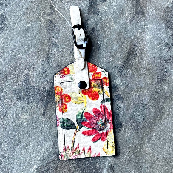 Anthropologie Accessories Newfloral Luggage Tag With Name Id Card
